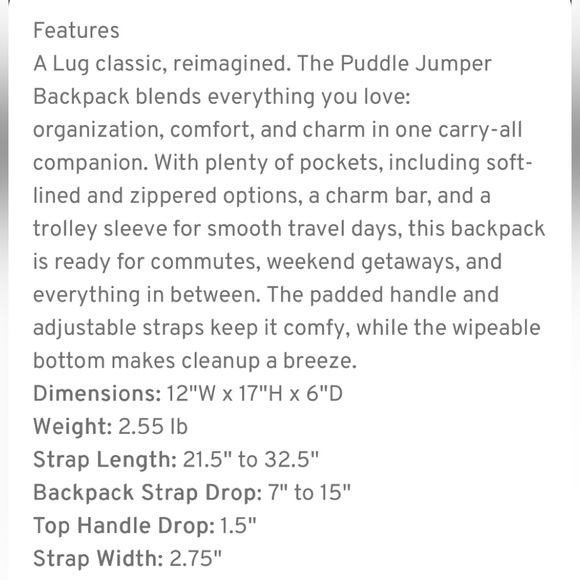 Lug Legacy Collection Puddle Jumper Backpack NWT - Picture 10 of 13